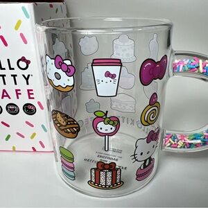 Hello Kitty Cafe treats and sprinkles glass mug